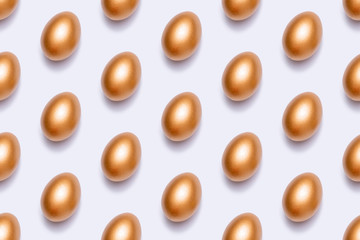 Decorative easter golden egg, abstract background.