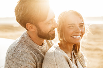 Close up of a smiling beautiful young couple