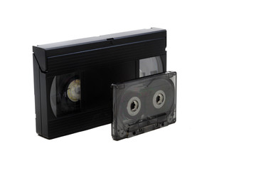 Obraz premium A VHS and Music Cassette