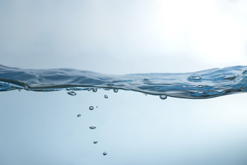water splash on blue background