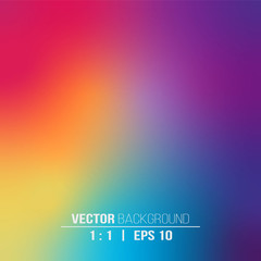 Abstract blurred gradient background in bright rainbow colors. Square colorful smooth banner template. EPS10 without transparency.