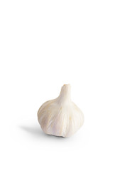 Fresh garlic isolated on white background with shadow