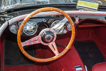 Intérieur de voiture de collection cabriolet