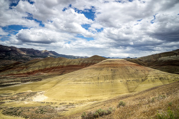 Geological formation or badlands at Painted Hills, John Day Fossil Beds National Monument, Mitchell, Central Oregon, USA.