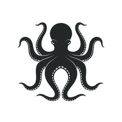 Octopus graphic icon. Octopus sign isolated on white background. Sea life symbol. Vector illustration