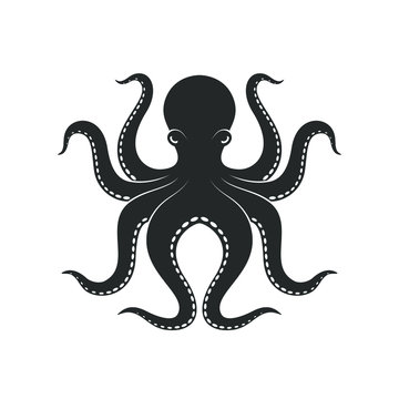 Octopus graphic icon. Octopus sign isolated on white background. Sea life symbol. Vector illustration