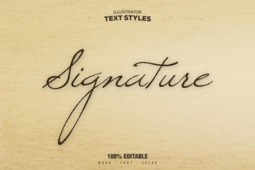 vintage signature organic handwriting text effect font style