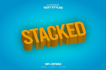 stacked text effect font style wood color