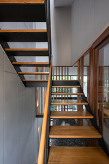 Wooden stairs architecture interior design contemporary modern house building
