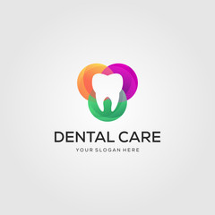 colorful dental care or dentist logo designs in luxury symbol
