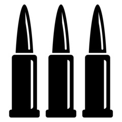 Handgun Bullets Concept, Bunch of Ammo on White background, single cartridge round vector icon design