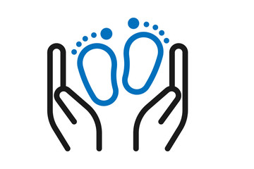 Tiny and lovely a foot of the newborn baby icon