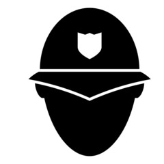 Constable Hard Hat with Badge Concept vector Icon Design,  Cop Face front view Avatar on White background