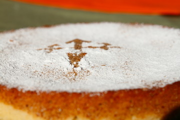 Famous pilgrim's tart or cake on the Camino de Santiago