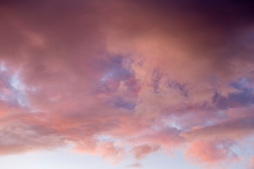 Colorful clouds in the sky at sunset time. Abstract color composition.