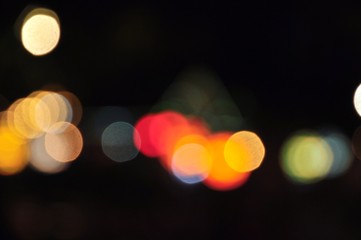 Blurred images and beautiful bokeh of light	