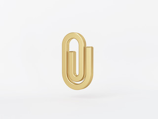 Golden metal 3d icon object isolated in white background. 3d rendering - illustration.