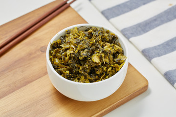 Salted vegetables on the plate