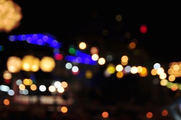 Blurred images and beautiful bokeh of light