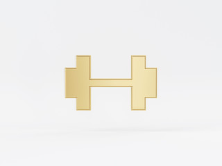 Golden metal 3d icon object isolated in white background. 3d rendering - illustration.