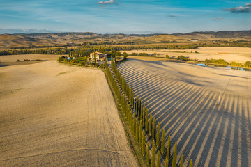 Fototapeta na wymiar The best aerial photographs of the Tuscan countryside