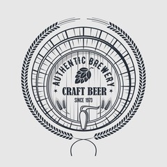 Handmade Craft Beer logo design template. Vector illustration
