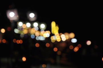 Blurred images and beautiful bokeh of light	