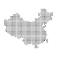 Map of dotted polka dot China