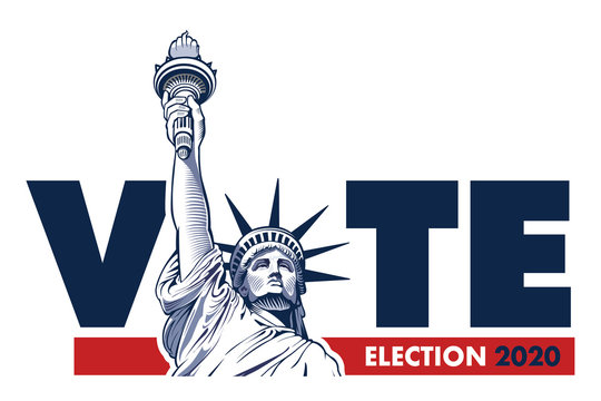 2020 United States Presidential Election - Concept With Liberty Statue