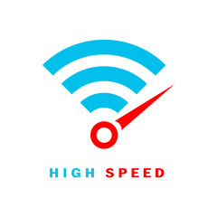 Fast wi-fi internet connection vector logo