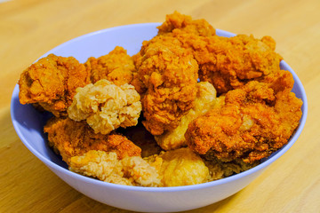crispy fried chicken and nuggets on plate