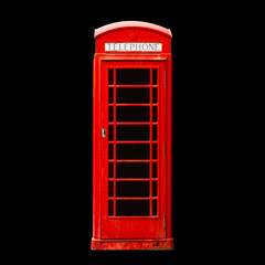Red british phone booth