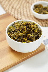 Salted vegetables on the plate