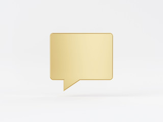 Golden metal 3d icon object isolated in white background. 3d rendering - illustration.