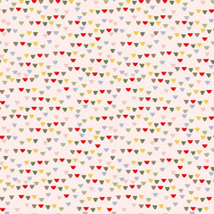 Abstract colorful triangular shapes seamless vector pattern on a light background. Decorative simple surface print design. Great for nursery and children fabrics, gift wrap and packaging.
