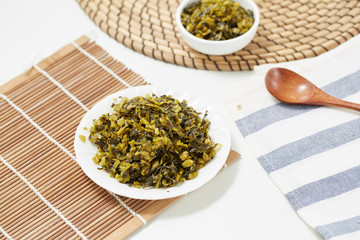 Salted vegetables on the plate