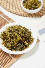 Salted vegetables on the plate