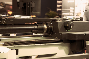 close up of stainless steel and aluminum machine