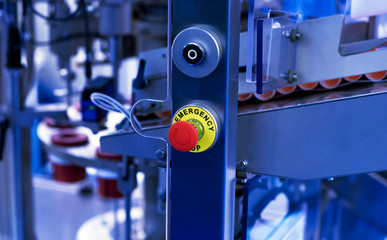 emergency stop button install at new pharmacological machine