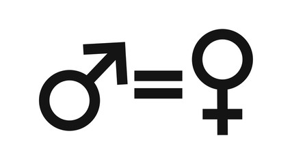 Male and female equality concept. The equality of men and women. Equal rights concept.