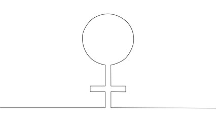 Venus symbol line icon, outline sign, linear style pictogram isolated on white. © MichiruKayo