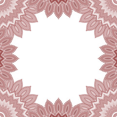 Obraz premium Abstract floral decorative frame for greeting card or invitation in ethnic style