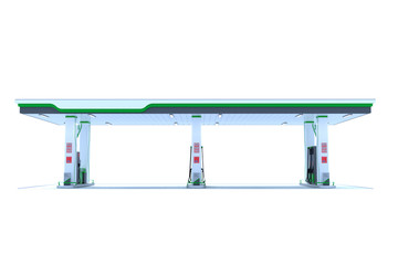 gas station canopy grass green