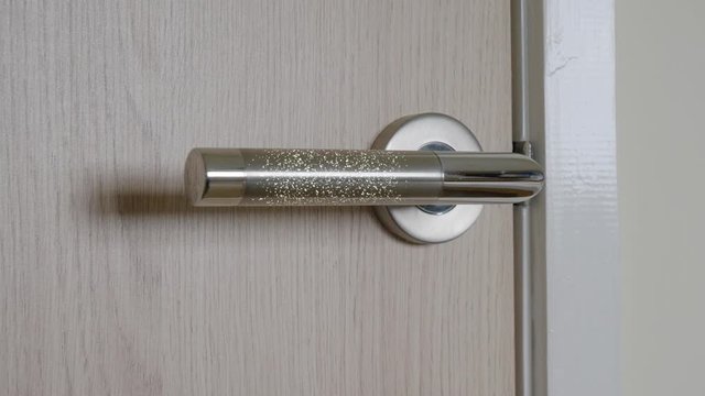 Coronavirus on a door handle.  Visualization of coronavirus particles on a door handle.