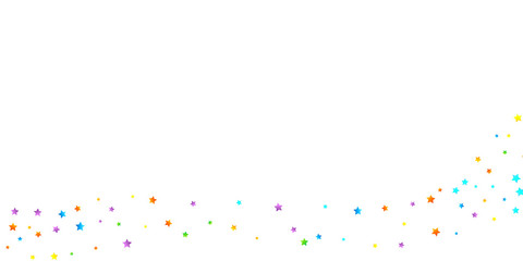 Rainbow Festive Confetti. Carnival Star Falling.