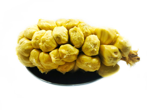 Fill Or Fresh Yellow Cempedak Meat With A White Background. Artocarpus Integer