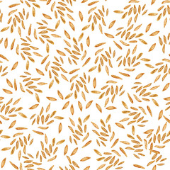 Seamless pattern with caraway on a white background. Drawing with colored pencils.
