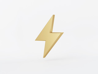 Golden metal 3d icon object isolated in white background. 3d rendering - illustration.