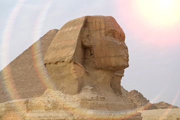 Fototapeta na wymiar Great Sphinx and Great Pyramid of Giza, Egypt