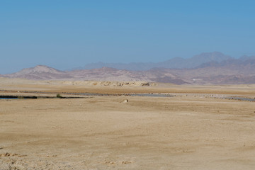 View on Sinai mountains from Ras Mohammed national park in Egypt